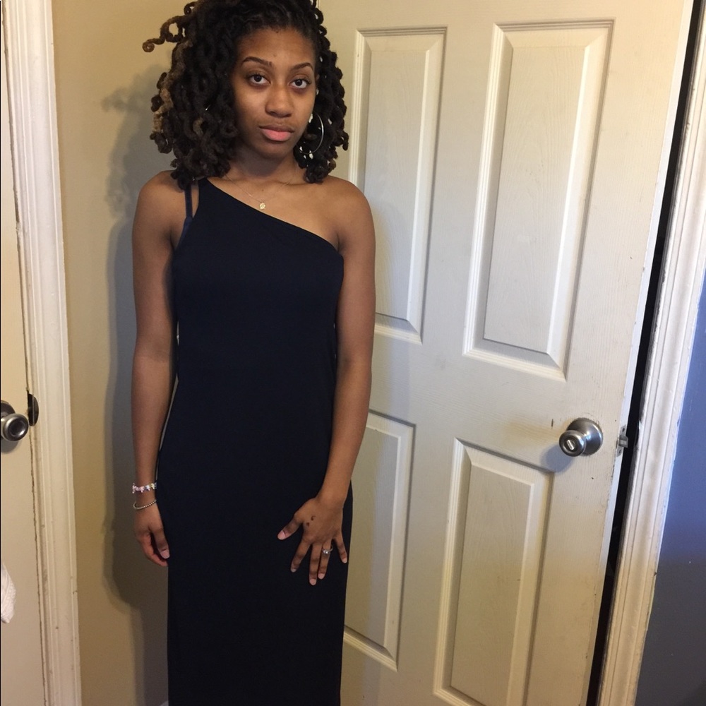Ralph Lauren one shoulder full length gown